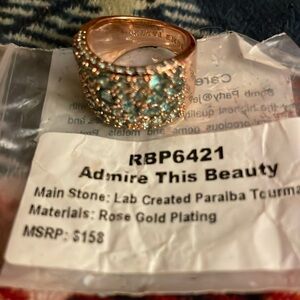 Rose gold and paraiba tourmaline